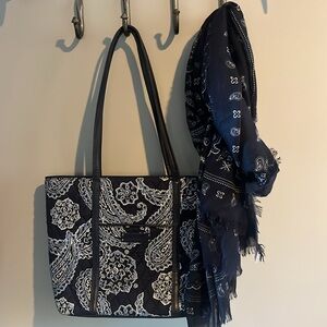 Vera Bradley Bag and Oversized Scarf Bundle EUC